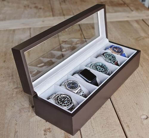 Case Elegance Solid Uhrnbox in Espresso Farbe